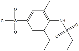 4-ethanesulfonamido-3-ethyl-5-methylbenzene-1-sulfonyl chloride Struktur