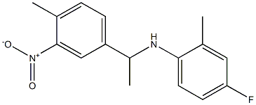 4-fluoro-2-methyl-N-[1-(4-methyl-3-nitrophenyl)ethyl]aniline Struktur