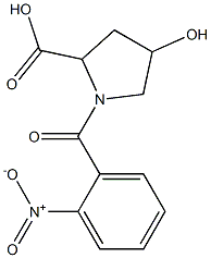 4-hydroxy-1-(2-nitrobenzoyl)pyrrolidine-2-carboxylic acid Struktur