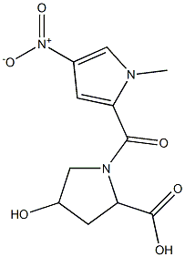 4-hydroxy-1-[(1-methyl-4-nitro-1H-pyrrol-2-yl)carbonyl]pyrrolidine-2-carboxylic acid Struktur