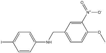 4-iodo-N-[(4-methoxy-3-nitrophenyl)methyl]aniline Struktur