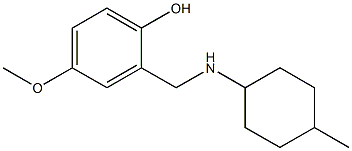 4-methoxy-2-{[(4-methylcyclohexyl)amino]methyl}phenol Struktur