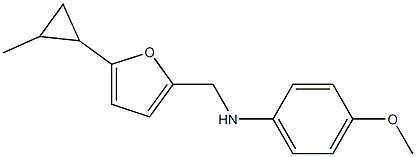 4-methoxy-N-{[5-(2-methylcyclopropyl)furan-2-yl]methyl}aniline Struktur