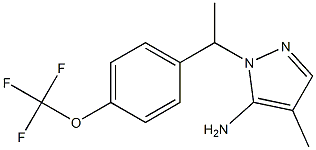 4-methyl-1-{1-[4-(trifluoromethoxy)phenyl]ethyl}-1H-pyrazol-5-amine Struktur