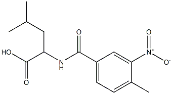 4-methyl-2-[(4-methyl-3-nitrophenyl)formamido]pentanoic acid Struktur