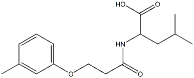 4-methyl-2-[3-(3-methylphenoxy)propanamido]pentanoic acid Struktur