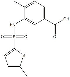 4-methyl-3-[(5-methylthiophene-2-)sulfonamido]benzoic acid Struktur