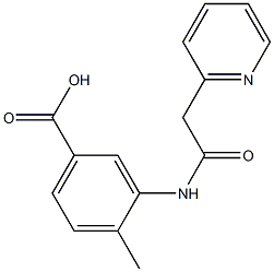 4-methyl-3-[2-(pyridin-2-yl)acetamido]benzoic acid Struktur