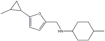 4-methyl-N-{[5-(2-methylcyclopropyl)furan-2-yl]methyl}cyclohexan-1-amine Struktur