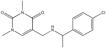 5-({[1-(4-chlorophenyl)ethyl]amino}methyl)-1,3-dimethyl-1,2,3,4-tetrahydropyrimidine-2,4-dione Struktur