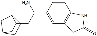 5-(1-amino-2-{bicyclo[2.2.1]heptan-2-yl}ethyl)-2,3-dihydro-1H-indol-2-one Struktur