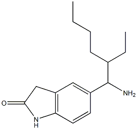 5-(1-amino-2-ethylhexyl)-2,3-dihydro-1H-indol-2-one Struktur