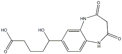 5-(2,4-dioxo-2,3,4,5-tetrahydro-1H-1,5-benzodiazepin-7-yl)-5-hydroxypentanoic acid Struktur