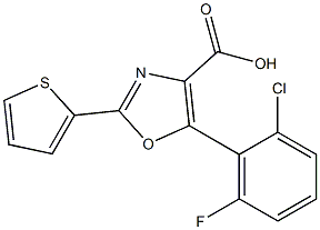 5-(2-chloro-6-fluorophenyl)-2-(thiophen-2-yl)-1,3-oxazole-4-carboxylic acid Struktur