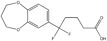 5-(3,4-dihydro-2H-1,5-benzodioxepin-7-yl)-5,5-difluoropentanoic acid Struktur