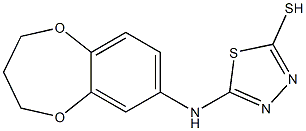 5-(3,4-dihydro-2H-1,5-benzodioxepin-7-ylamino)-1,3,4-thiadiazole-2-thiol Struktur