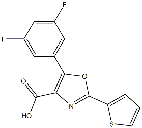 5-(3,5-difluorophenyl)-2-(thiophen-2-yl)-1,3-oxazole-4-carboxylic acid Struktur