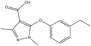 5-(3-ethylphenoxy)-1,3-dimethyl-1H-pyrazole-4-carboxylic acid Struktur