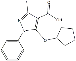 5-(cyclopentyloxy)-3-methyl-1-phenyl-1H-pyrazole-4-carboxylic acid Struktur