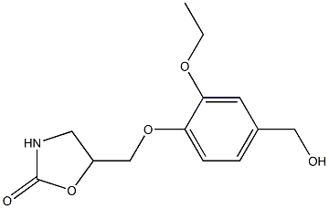 5-[2-ethoxy-4-(hydroxymethyl)phenoxymethyl]-1,3-oxazolidin-2-one Struktur