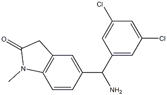 5-[amino(3,5-dichlorophenyl)methyl]-1-methyl-2,3-dihydro-1H-indol-2-one Struktur