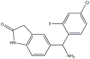 5-[amino(4-chloro-2-fluorophenyl)methyl]-2,3-dihydro-1H-indol-2-one Struktur