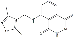 5-{[(3,5-dimethyl-1,2-oxazol-4-yl)methyl]amino}-1,2,3,4-tetrahydrophthalazine-1,4-dione Struktur