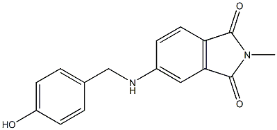 5-{[(4-hydroxyphenyl)methyl]amino}-2-methyl-2,3-dihydro-1H-isoindole-1,3-dione Struktur