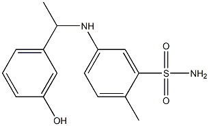 5-{[1-(3-hydroxyphenyl)ethyl]amino}-2-methylbenzene-1-sulfonamide Struktur