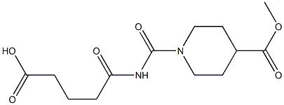 5-{[4-(methoxycarbonyl)piperidin-1-yl]carbonylamino}-5-oxopentanoic acid Struktur