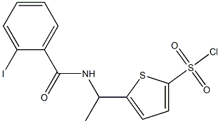 5-{1-[(2-iodophenyl)formamido]ethyl}thiophene-2-sulfonyl chloride Struktur