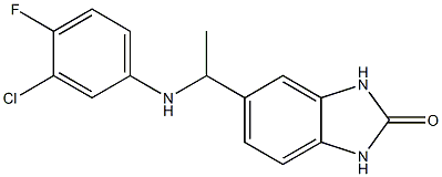 5-{1-[(3-chloro-4-fluorophenyl)amino]ethyl}-2,3-dihydro-1H-1,3-benzodiazol-2-one Struktur