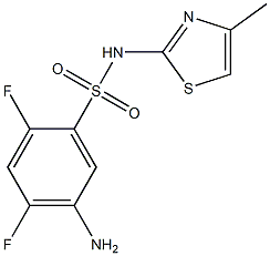 5-amino-2,4-difluoro-N-(4-methyl-1,3-thiazol-2-yl)benzene-1-sulfonamide Struktur