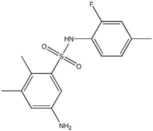 5-amino-N-(2-fluoro-4-methylphenyl)-2,3-dimethylbenzene-1-sulfonamide Struktur