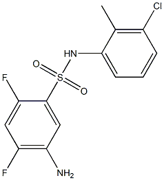 5-amino-N-(3-chloro-2-methylphenyl)-2,4-difluorobenzene-1-sulfonamide Struktur