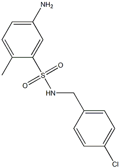 5-amino-N-[(4-chlorophenyl)methyl]-2-methylbenzene-1-sulfonamide Struktur