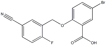 5-bromo-2-[(5-cyano-2-fluorophenyl)methoxy]benzoic acid Struktur