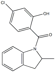 5-chloro-2-[(2-methyl-2,3-dihydro-1H-indol-1-yl)carbonyl]phenol Struktur