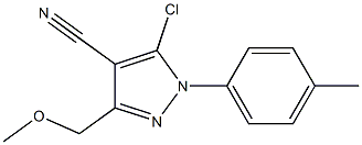 5-chloro-3-(methoxymethyl)-1-(4-methylphenyl)-1H-pyrazole-4-carbonitrile Struktur