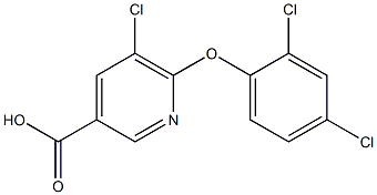 5-chloro-6-(2,4-dichlorophenoxy)pyridine-3-carboxylic acid Struktur