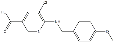 5-chloro-6-{[(4-methoxyphenyl)methyl]amino}pyridine-3-carboxylic acid Struktur