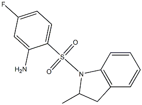 5-fluoro-2-[(2-methyl-2,3-dihydro-1H-indole-1-)sulfonyl]aniline Struktur