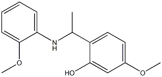 5-methoxy-2-{1-[(2-methoxyphenyl)amino]ethyl}phenol Struktur