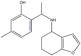 5-methyl-2-[1-(4,5,6,7-tetrahydro-1-benzofuran-4-ylamino)ethyl]phenol Struktur