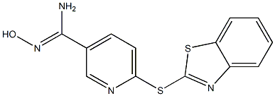 6-(1,3-benzothiazol-2-ylsulfanyl)-N'-hydroxypyridine-3-carboximidamide Struktur