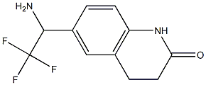 6-(1-amino-2,2,2-trifluoroethyl)-1,2,3,4-tetrahydroquinolin-2-one Struktur