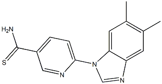 6-(5,6-dimethyl-1H-benzimidazol-1-yl)pyridine-3-carbothioamide Struktur