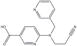 6-[(2-cyanoethyl)(pyridin-3-ylmethyl)amino]pyridine-3-carboxylic acid Struktur