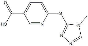 6-[(4-methyl-4H-1,2,4-triazol-3-yl)sulfanyl]pyridine-3-carboxylic acid Struktur