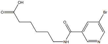 6-[(5-bromopyridin-3-yl)formamido]hexanoic acid Struktur